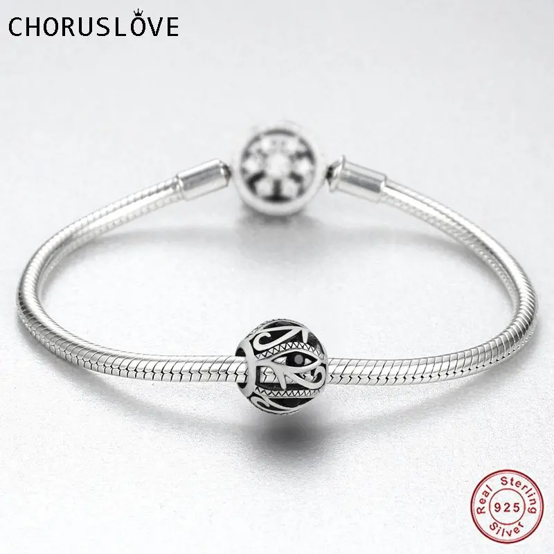Choruslove Genuine 925 Sterling Silver Openwork Evil Eye Charm Bead fit Bracelets and Necklaces for Halloween Gift CWS0155 | Украшения и