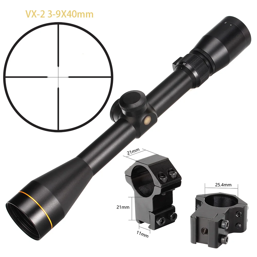 L VX-2 3-9X40 охотничий прицел дуплексный тактический прицел Сделано в Китае - Цвет: with Dovetail Rings