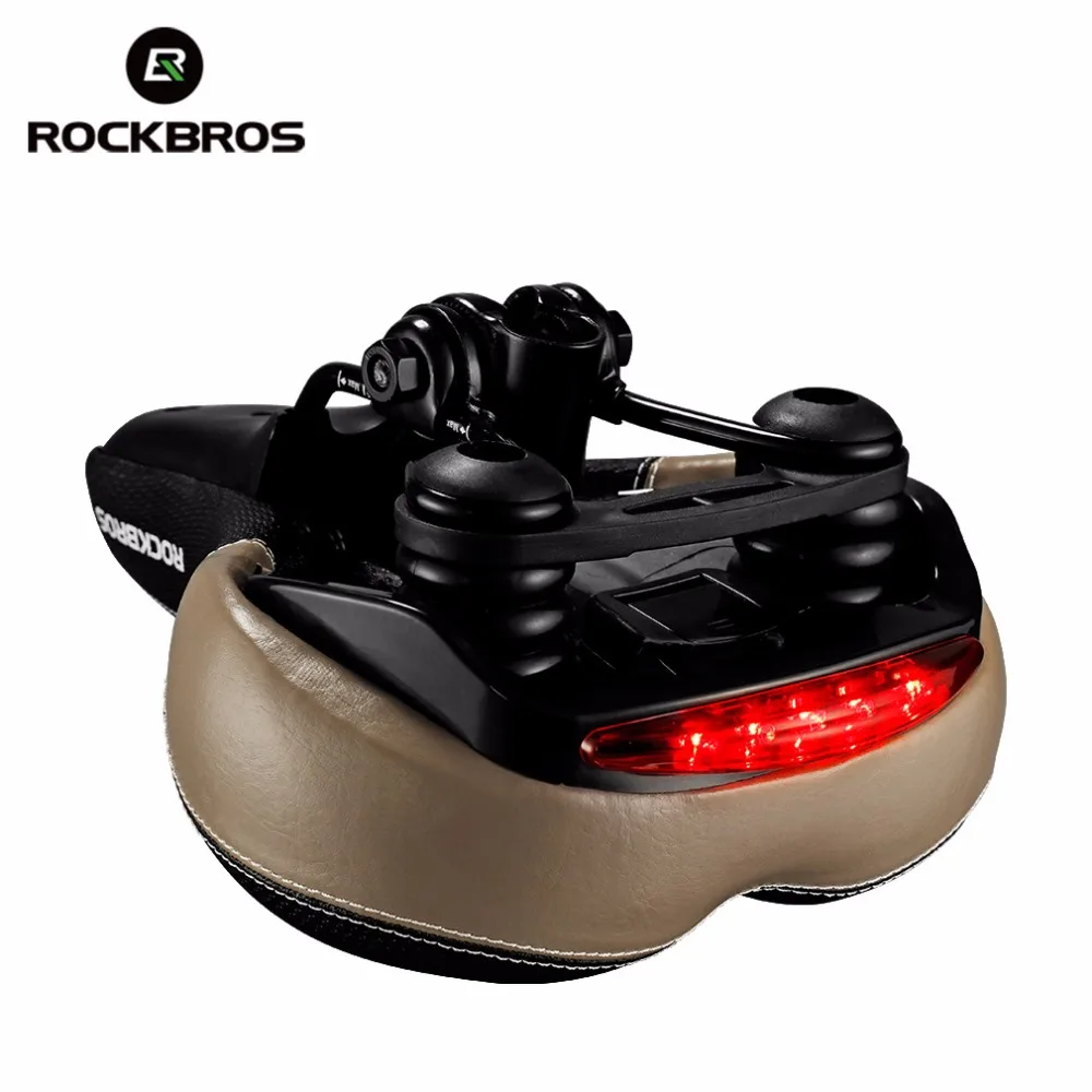 Седло для горного велосипеда ROCKBROS мягкая ажурная задняя фара кожаное седло