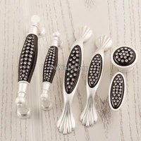 top quality 10pcs european inlaid crystal kitchen door furniture handles cupboard drawer cabinet kitchen pulls handles and knobs