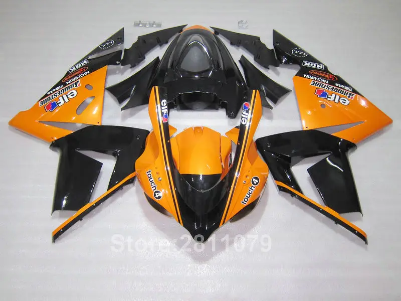 Комплект обтекателей кузова для Kawasaki Ninja ZX10R 04 05 комплект оранжевых черных 2004 2005