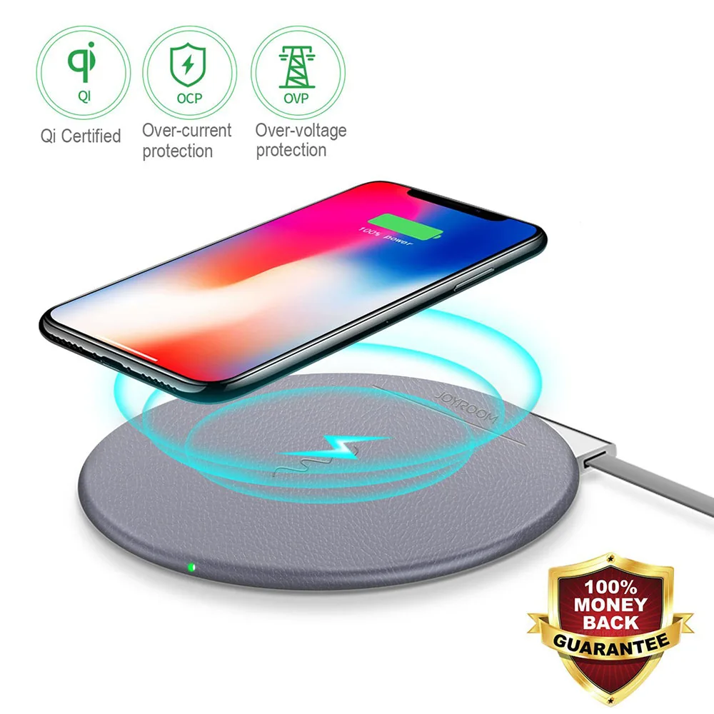 fZoe Luxury Leather Slim Wireless Charger For Samsung S8/S7 iPhone X/8 Plus Fast Portable | Мобильные телефоны и