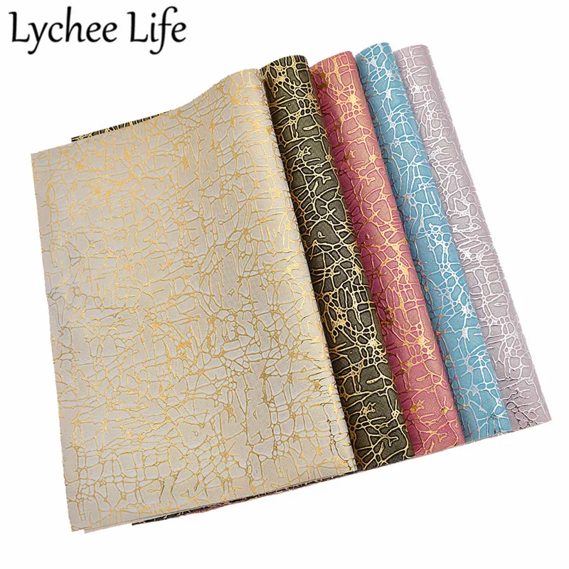 Lychee Life полосатая сетка с принтом кожаная ткань A4 красочные 21x29 см ПВХ ткань DIY ручной работы швейная одежда аксессуары поставки