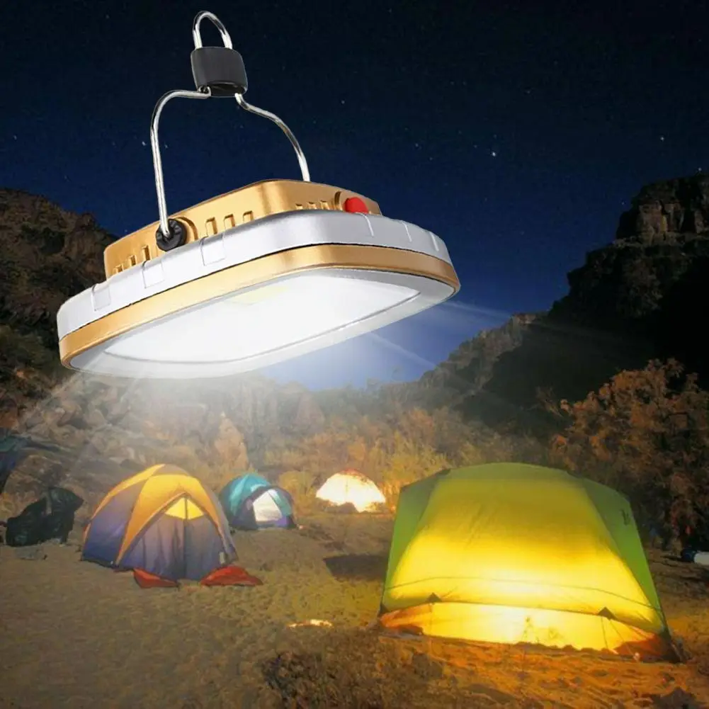 

COB Solar Lanterns LED Tent Camping Lamp USB Flashlight Rechargeable Battery