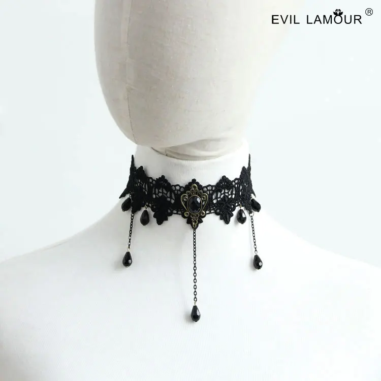 

Princess gothic lolita necklace Handmade vintage royal lace necklace tassel chain female fashion necklace accessories JL-242