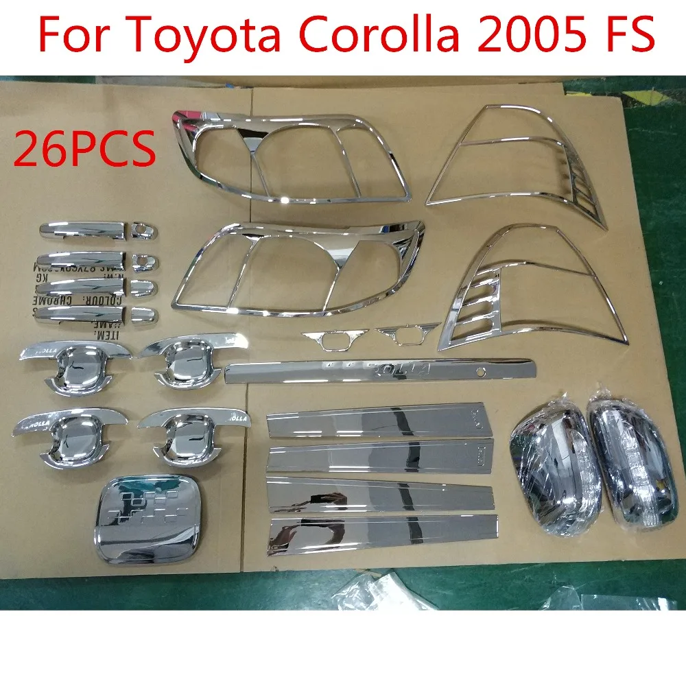 

For Toyota Corolla 2005 FS High-quality 26PCS ABS Chrome plated trim accessories plated car styling light cover