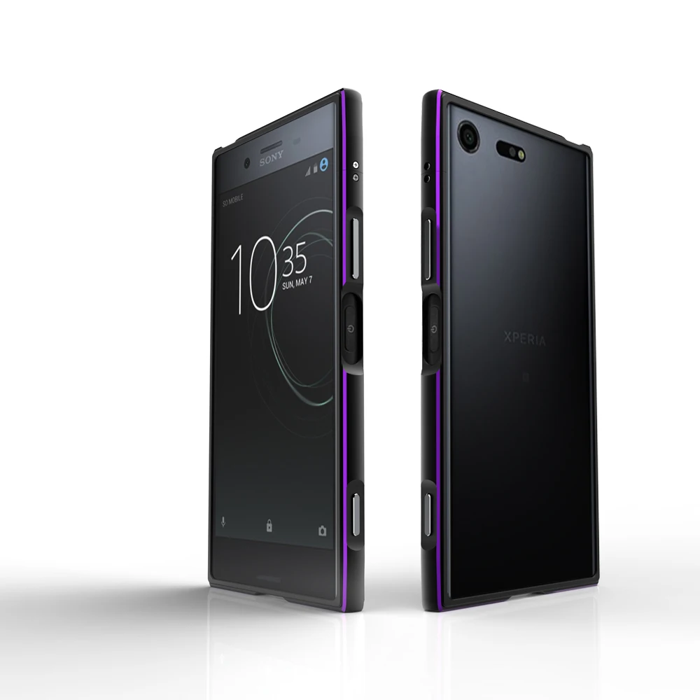 black with purple Роскошный чехол CELFONE Metel для sony Xperia XZ Premium Bumper E5563, оригинальная алюминиевая металлическая рамка для sony XZ Premium XZP 5,5, чехол - Цвет: black with purple
