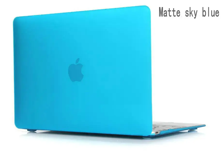Прорезиненный кристалл/матовый Прочный чехол для ноутбука чехол для Macbook Pro 13 15 retina Air 11 13+ крышка клавиатуры с логотипом - Цвет: matte sky blue