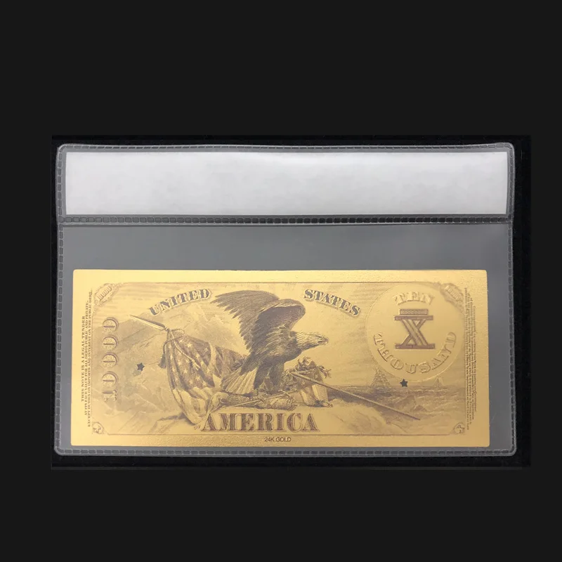 Новые Продукты США 1878 год 24k золотые банкноты Поддельные Банкноты 10000 долларов с