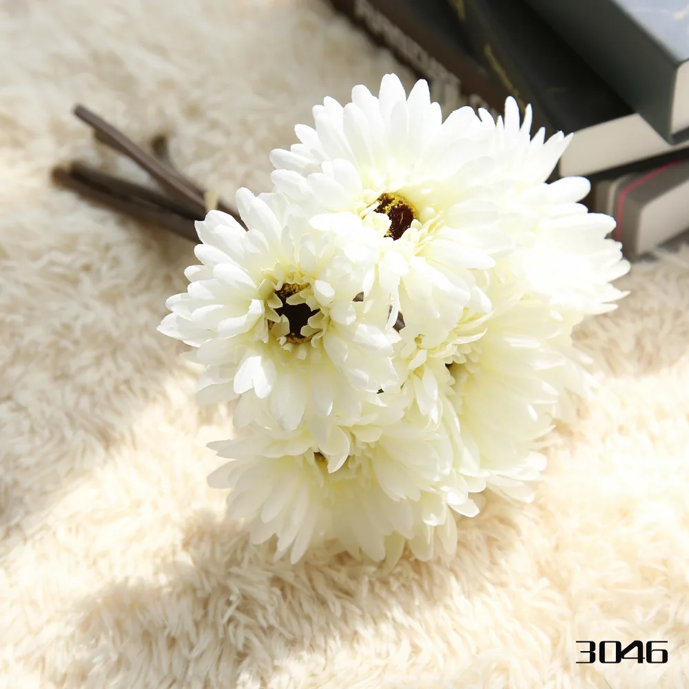 7 головок искусственных Гербер Маргаритка композиция Шелковый свадебный цветок