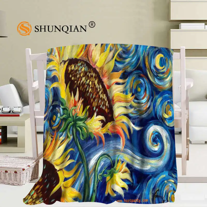Economici Custom Van Gogh Notte Stellata Del Cielo Coperta Manta Falafel Coperta Divano/Letto/Da Viaggio Aereo Bedding56x80inch 50X60inch 40X50inch