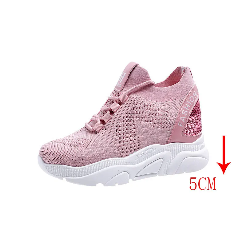Женские кроссовки на шнуровке увеличивающие рост вулканизированные