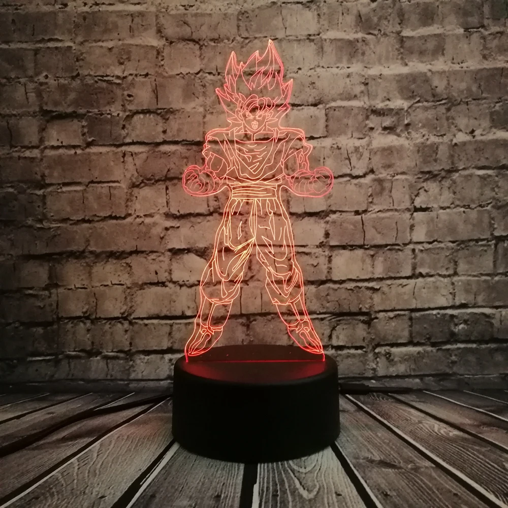 7 Dragon Ball Super Son Goku Kakarotto 3D настольная лампа Luminaria светодиодный ночник креативный