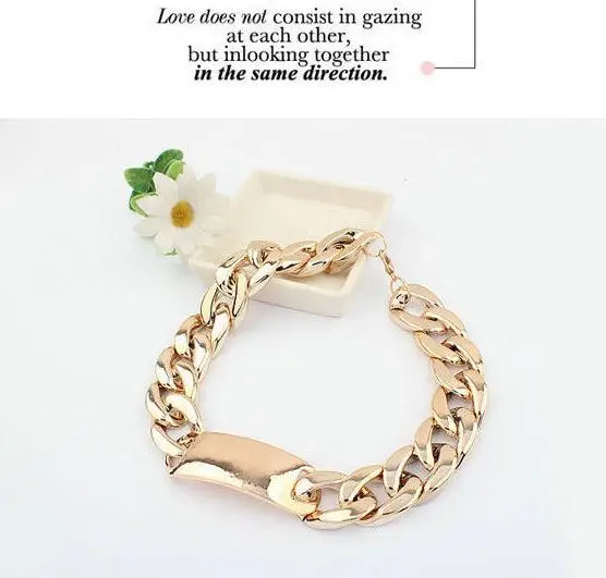 MINI ORDER $10(MIX)new fashion punk thick chain bracelet eye catching gold plated bangles woman jewelry | Украшения и аксессуары