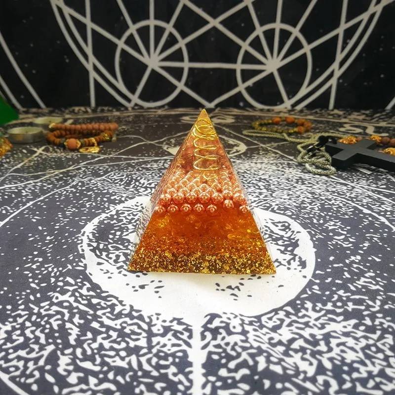 Orgonite Pyramid Furnishing Articles Gabriel Maripura Chakra Increase Willpower Resin Pyramid Smart Jewelry Decoration
