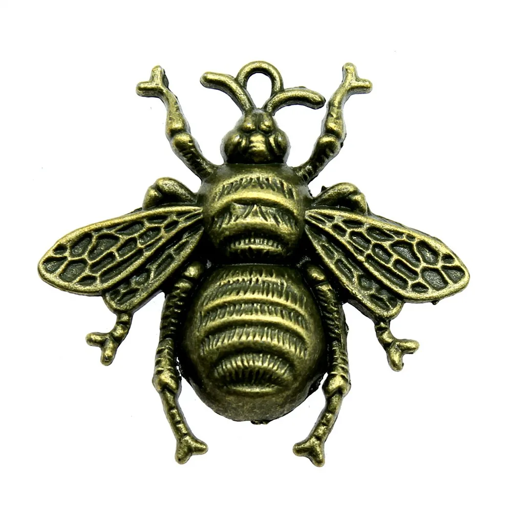 Пчела Подвески Кулон Diy ювелирных изделий Антикварные Бронзовые Тона 1 6x1 5 дюймов