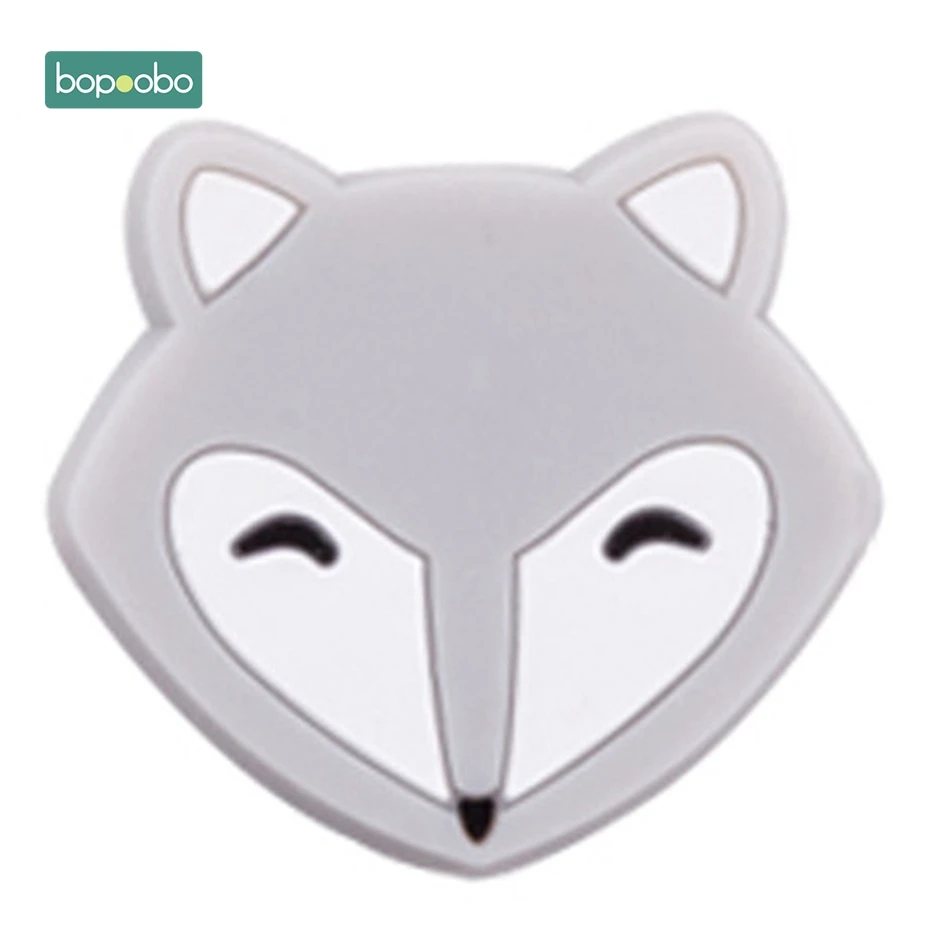 Gray Fox Bopoobo 3 шт. силиконовые мини-лисички Силиконовые Прорезыватели для зубов пищевой класс силиконовые бусины, прорезыватель BPA бесплатно DIY кулон при прорезывании зубов - Цвет: Gray Fox