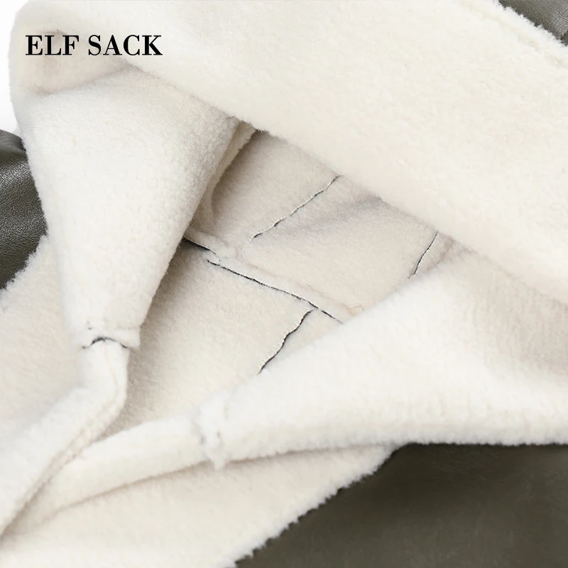 ELFSACK зимняя Новинка теплая Женская куртка из искусственного меха длинное женское