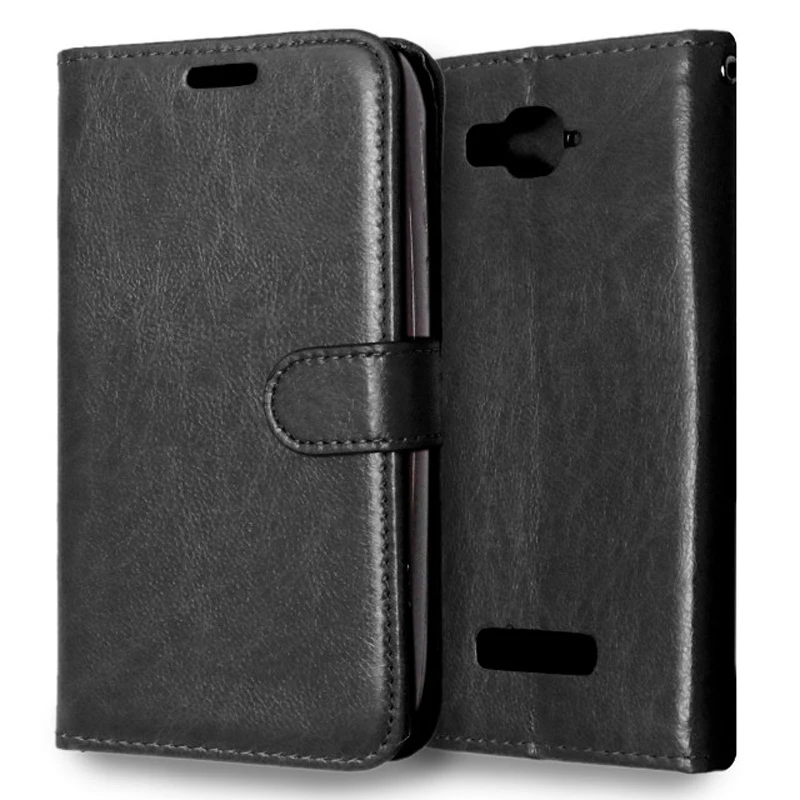 Роскошный чехол бумажник из искусственной кожи с откидной крышкой для Alcatel One Touch