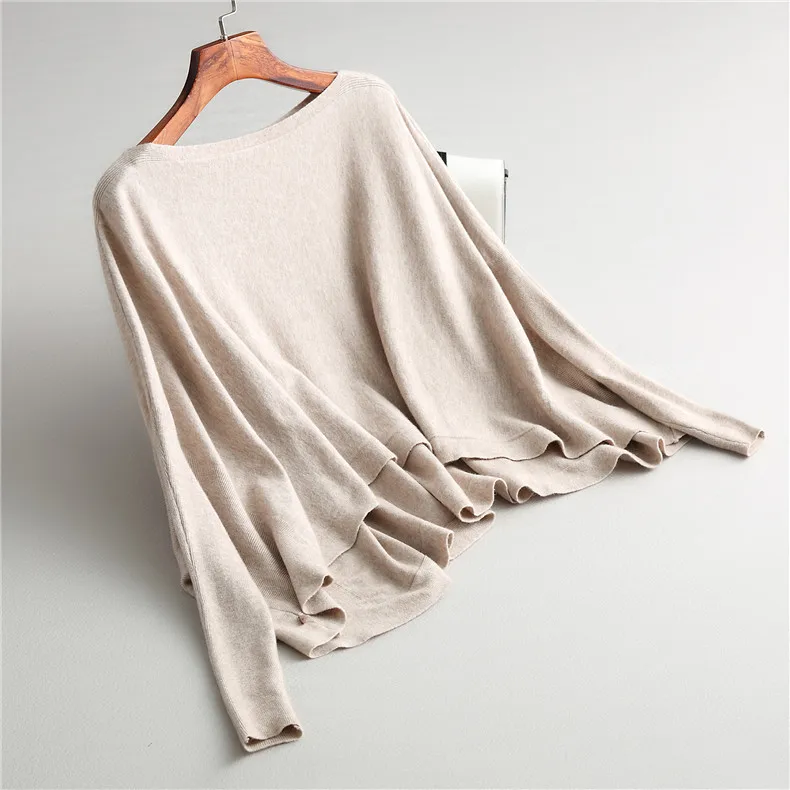 Женский короткий свитер с рукавом летучая мышь Повседневный пуловер