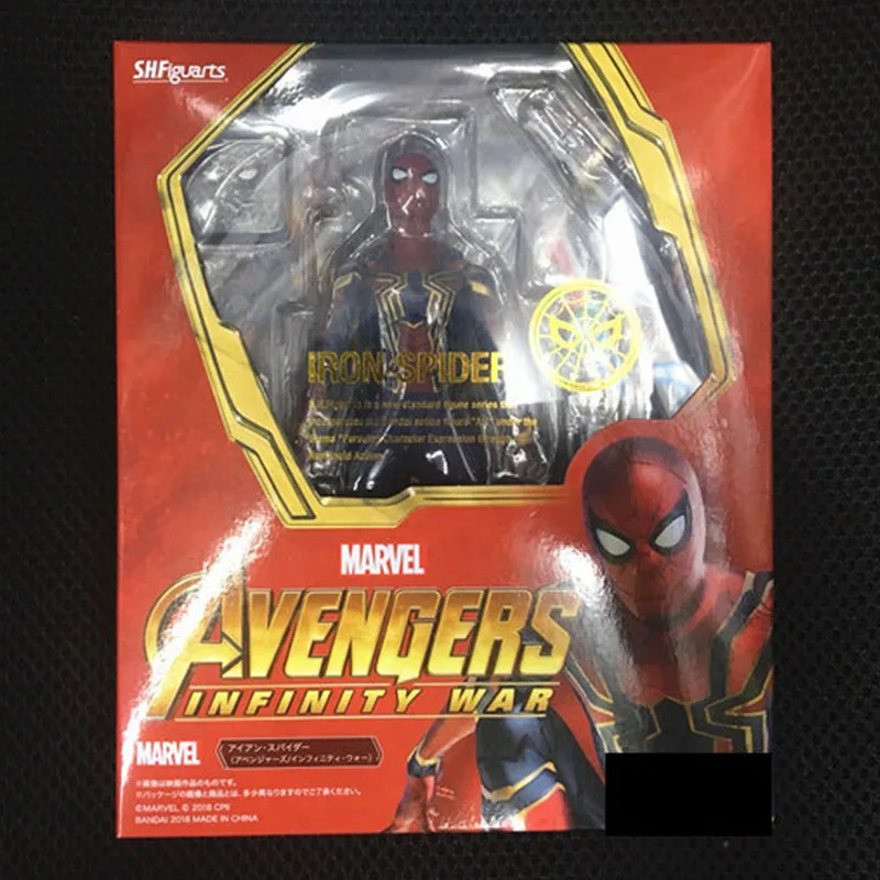 Hot 14CM Spider-Man Spiderman Avengers Infinity War upgrade iron spidere Action figure toys doll Christmas gift with box | Игрушки и