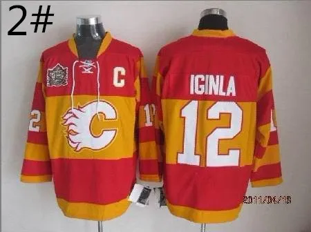 Free Shipping Cheap Calgary Flames #12 Jarome Iginla Ice Hockey Embroidery Logos |