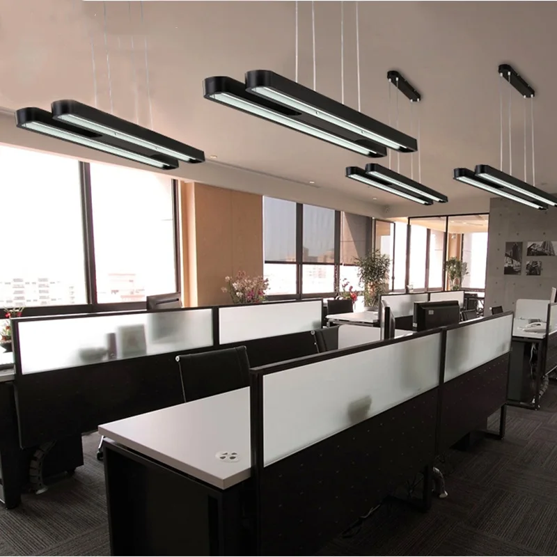 

LED Office Lighting 120*18*4cm Modern Minimalist Conference Room Restaurant Creative Study Rounded Rectangle Aluminum Lamps