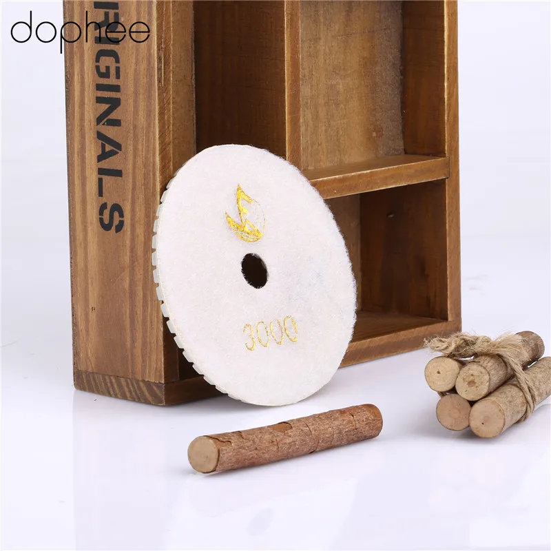 

dophee Sander Grits #3000 Professional Wet/Dry Granite Concrete Marble Limestone Diamond Polishing Pads Disc 100mm/4" 1PC