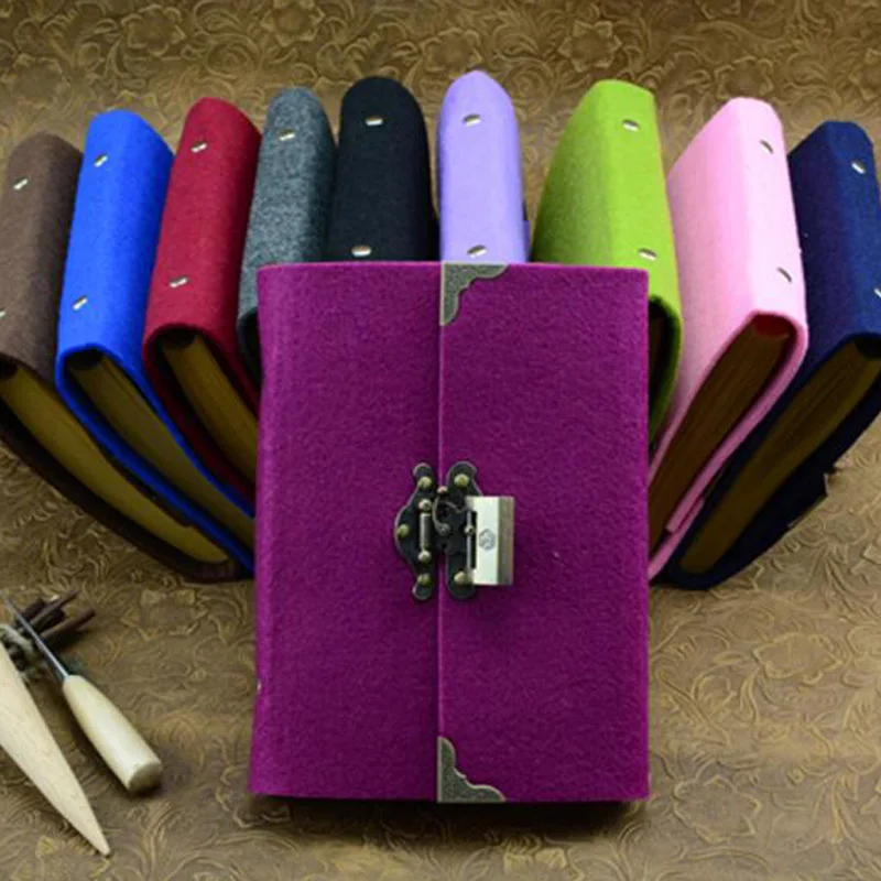 B6 hand account book Korean stationery notepad custom made with lock notebook | Канцтовары для офиса и дома