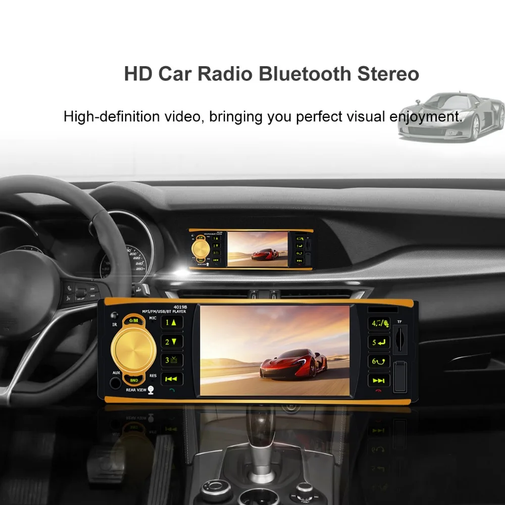 4019B 4 1 дюймов Дин радио Авто Аудио Стерео Авторадио USB AUX FM станции Bluetooth с заднего