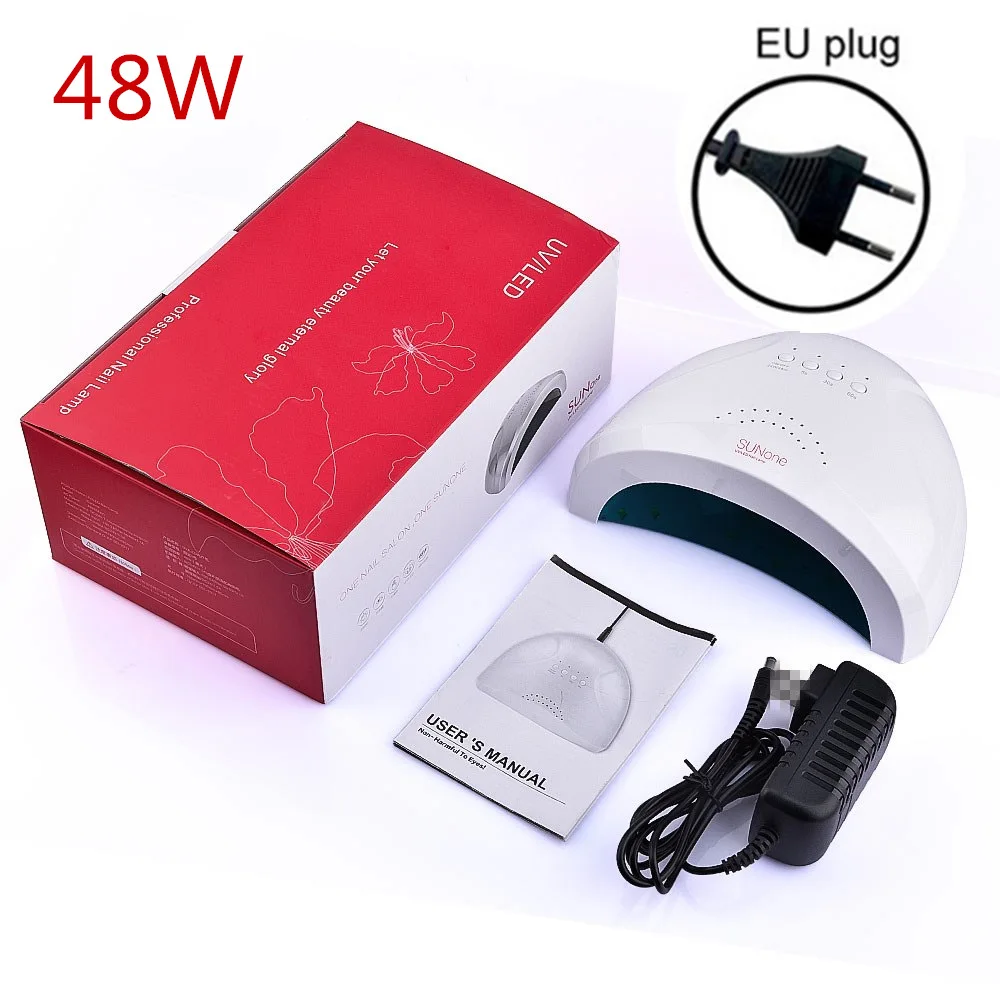 EU Plug 48W RU Shipping! 48W UV LED Lamp Nail Dryer for Gel Nail Polish Time Display Gel Drying Quick Cure Gels Nail Art Salon Manicure Tool - Цвет: EU Plug 48W