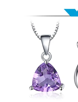 JewelryPalace триллион 1.9ct натуральный Фиолетовый аметист камень серьги гвоздики Твердые 925 пробы серебро ювелирные украшения