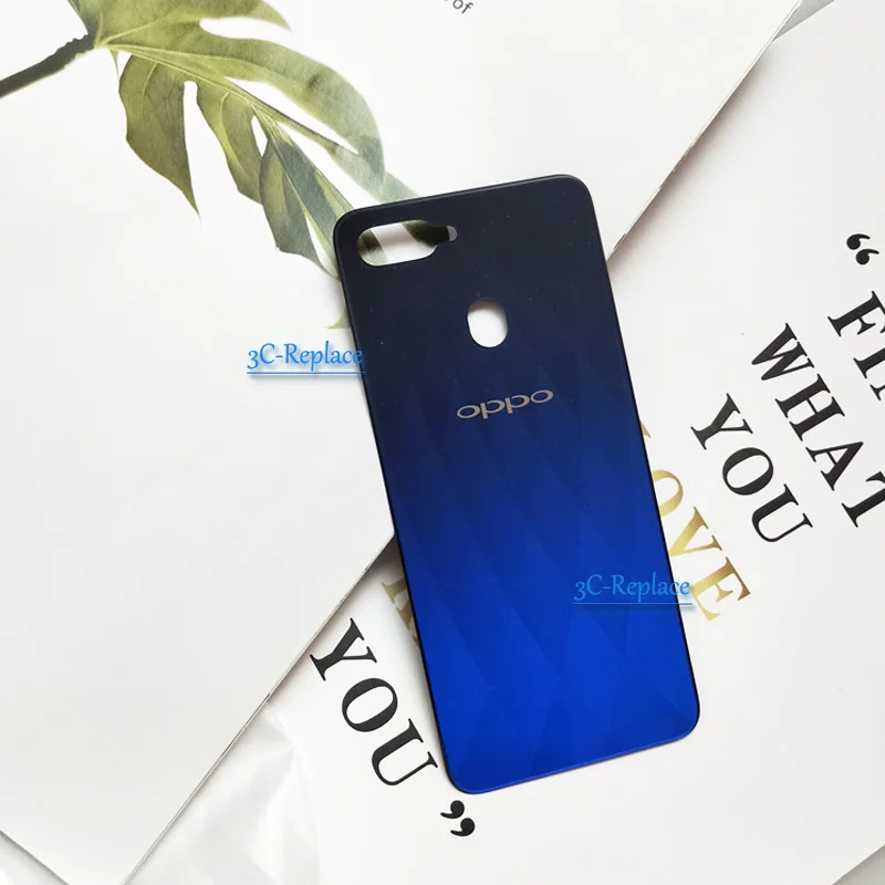 Высокое качество фиолетовый/красный/синий/черный 6,3 дюймов для Oppo F9/Oppo F9 Pro задняя крышка батарейного отсека Дверь Корпус Задняя стеклянная часть