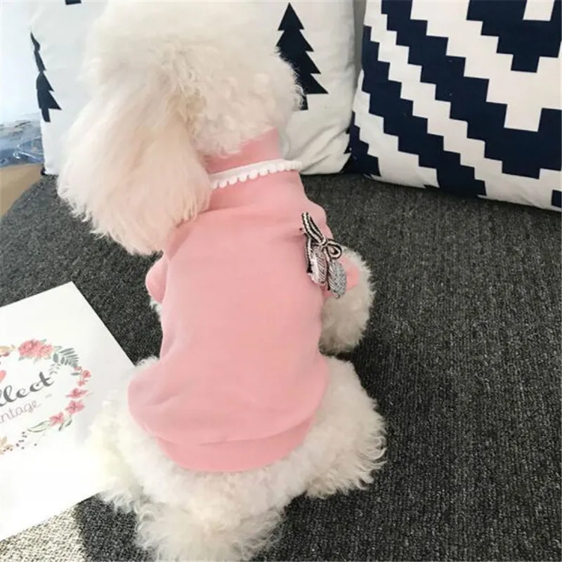 Водолазка искусственная рубашка толстовки для маленькой женской одежды розовый