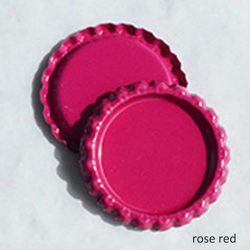 rose red 25 шт ожерелье ювелирные аксессуары DIY Hairbow ремесла металла внутри цветная 25 мм плоская бутылочная круглая крышка - Цвет: rose red