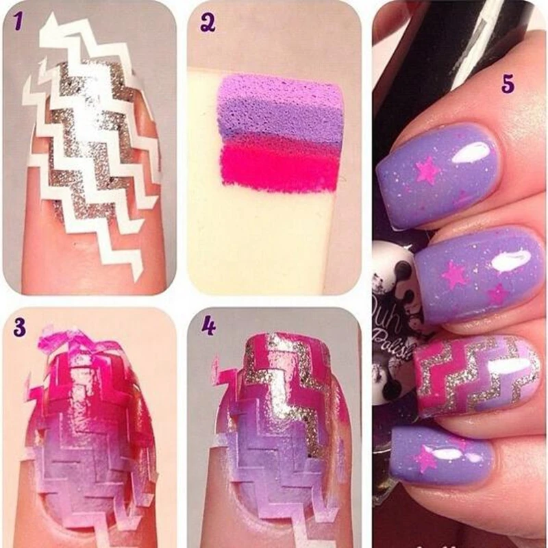 5 ШТ. ногтей Французский улыбка паста 3D аппликация белая вода волна наклейки