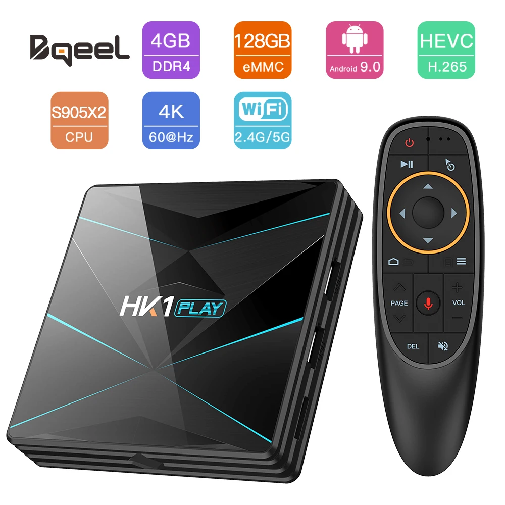 Bqeel части ТВ коробка 4K Android 9 0 Amlogic S905X2 4 ядра ARM проигрыватель Google DDR4 4G 128G 2 4G/5G Wi-Fi