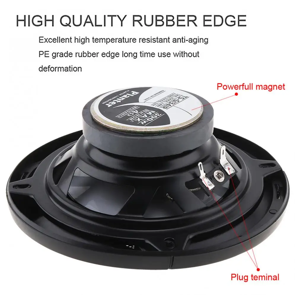 TS-G1341R, 2 шт., 5 дюймов, 300 Вт, автомобильный HiFi коаксиальный динамик, автомобильная дверь, авто аудио, стерео, полный диапазон частот, динамик s для автомобиля