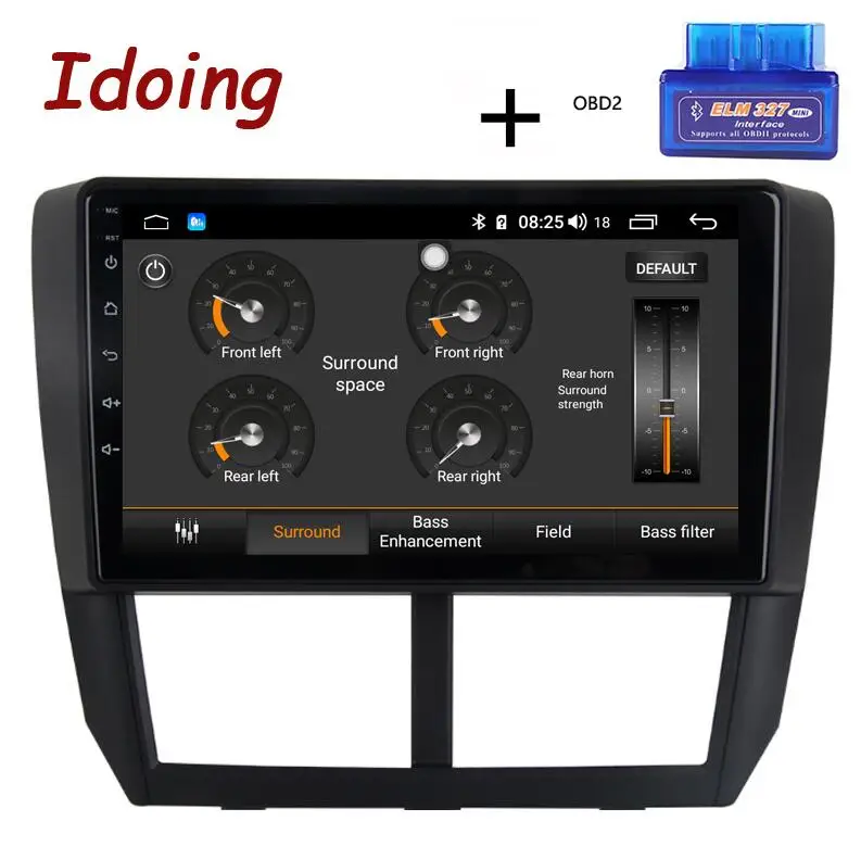 Standard with OBD Idoing 1Din " Автомобильный Радио gps мультимедийный плеер Android 8,1 для Subaru Forester 2008-2012 4G+ 64G Восьмиядерный навигатор быстрая загрузка - Цвет: Standard with OBD