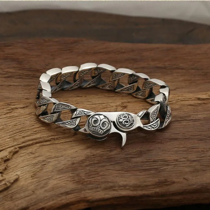Мужской браслет из серебра 925 пробы с пружинной застежкой|bangles for men|sterling silver bracelet925