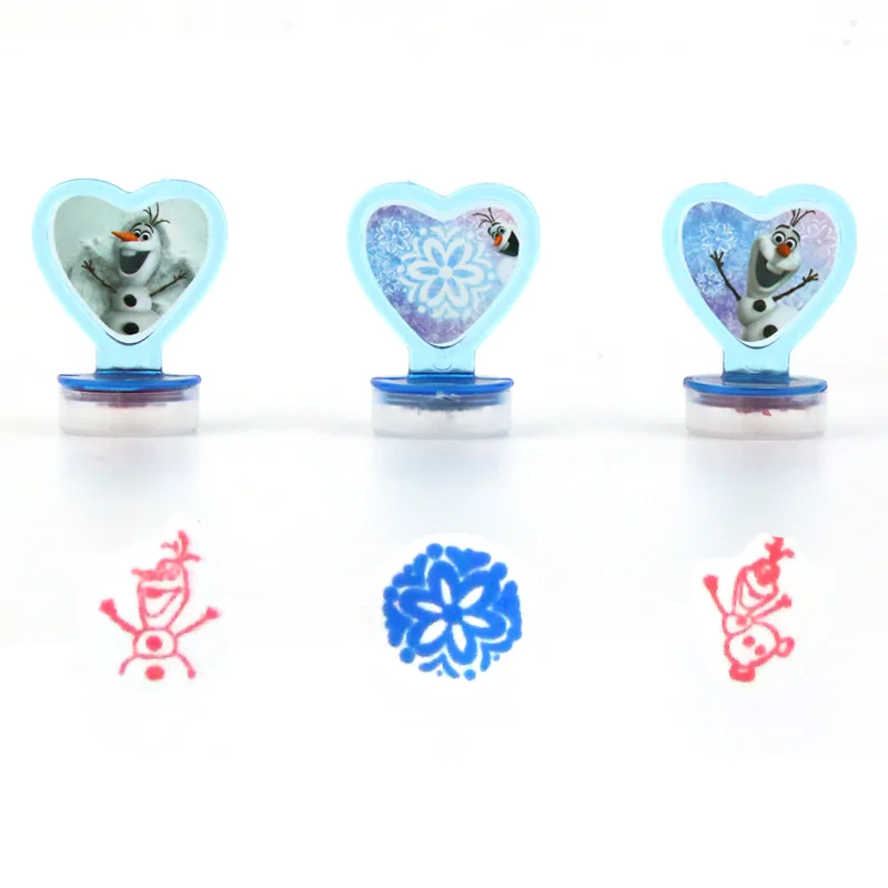 Disney 6PCS Frozen Princess Aisha Spiderman cartoon stamped children's toy seal Drawing tools art supplies toys gift | Игрушки и