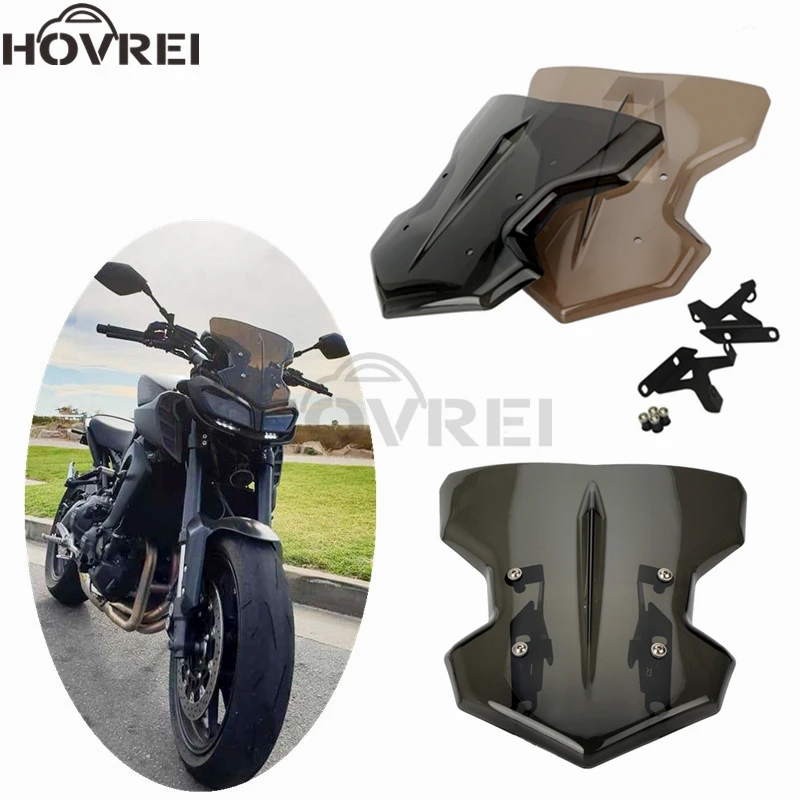 Лобовое стекло мотоцикла с кронштейнами для Yamaha MT-09 MT09 FZ-09 FZ09 2017 2018 аксессуары