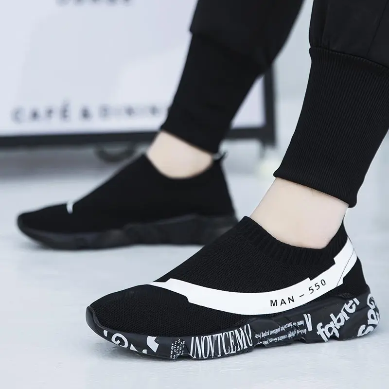

Big Size Slip on Socks Sneakers Men Running Shoes Sports Women Sport Shoes Men Black Sepatu Pria Athletic Krasovki Tennis C-232
