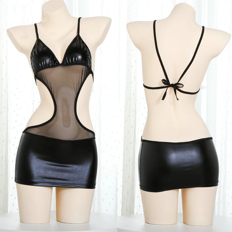 Сексуальное короткое платье Babydoll с открытой талией Прозрачное нижнее белье