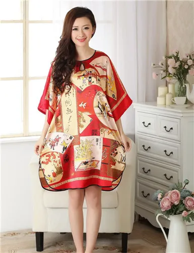 Хит розовый синий женский халат летняя Пижама китайский Пижамный костюм из вискозы кимоно банное платье