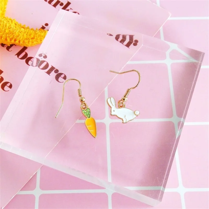 2019 Япония и Южная Корея мультфильм милые стильные серьги животное кролик с
