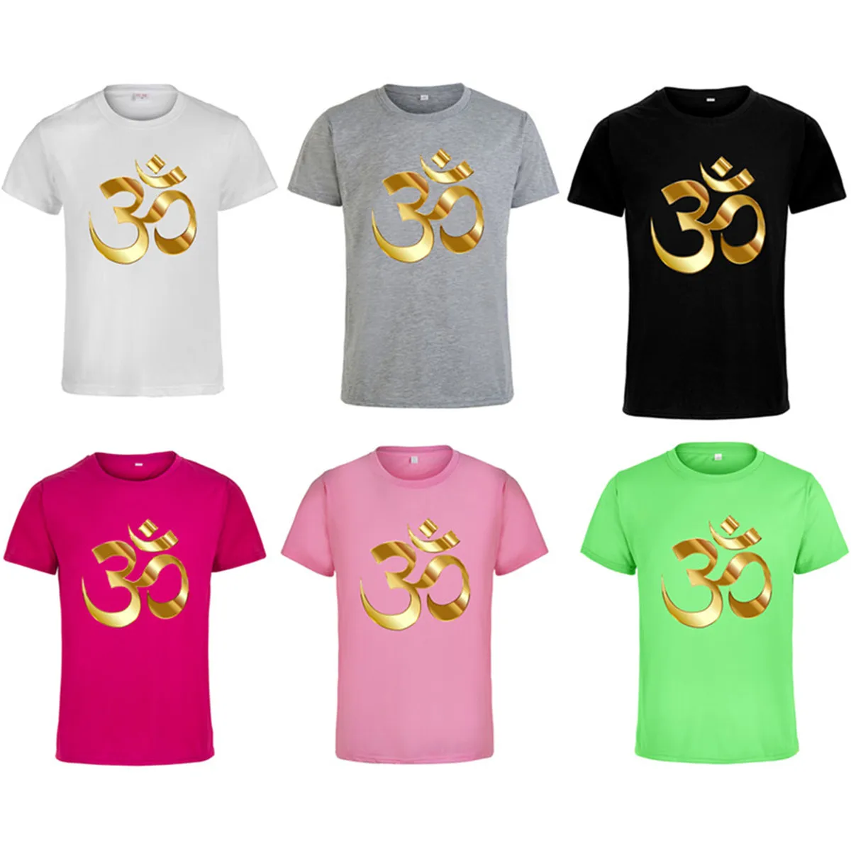 Пользовательские 3D буддизма санскрите Футболка с принтом круглым вырезом