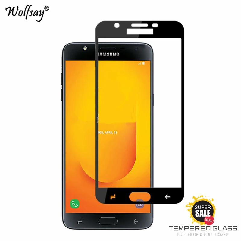 Защитное стекло с полным покрытием из клея для Samsung Galaxy J3 2018 пленка экрана
