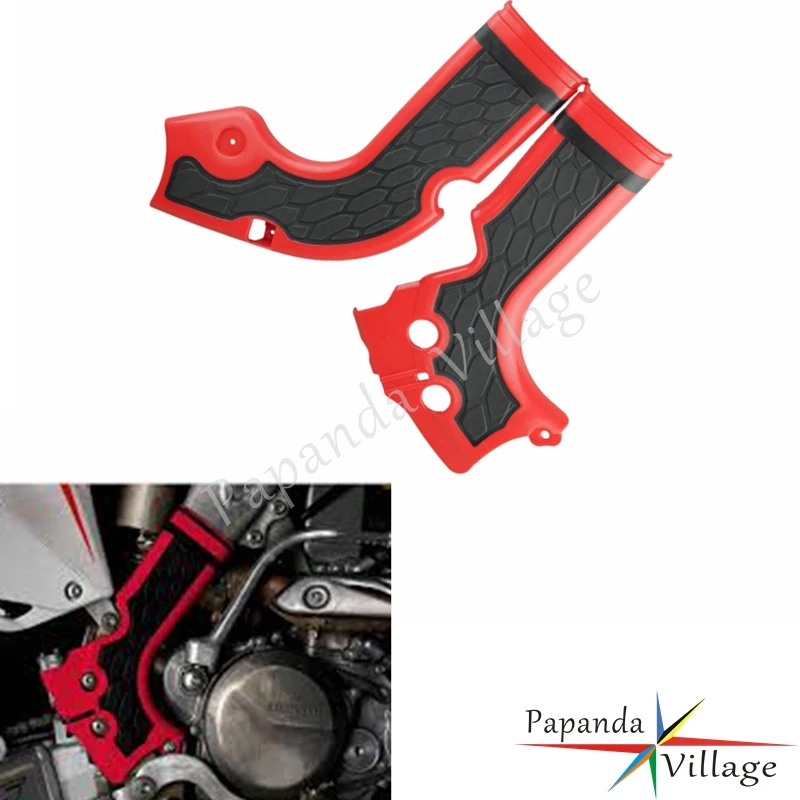 

Motorcycle Red Frame Guard Protector Motocross Frame Cover Protection for Honda CRF 250 R 450 R 2013-2016