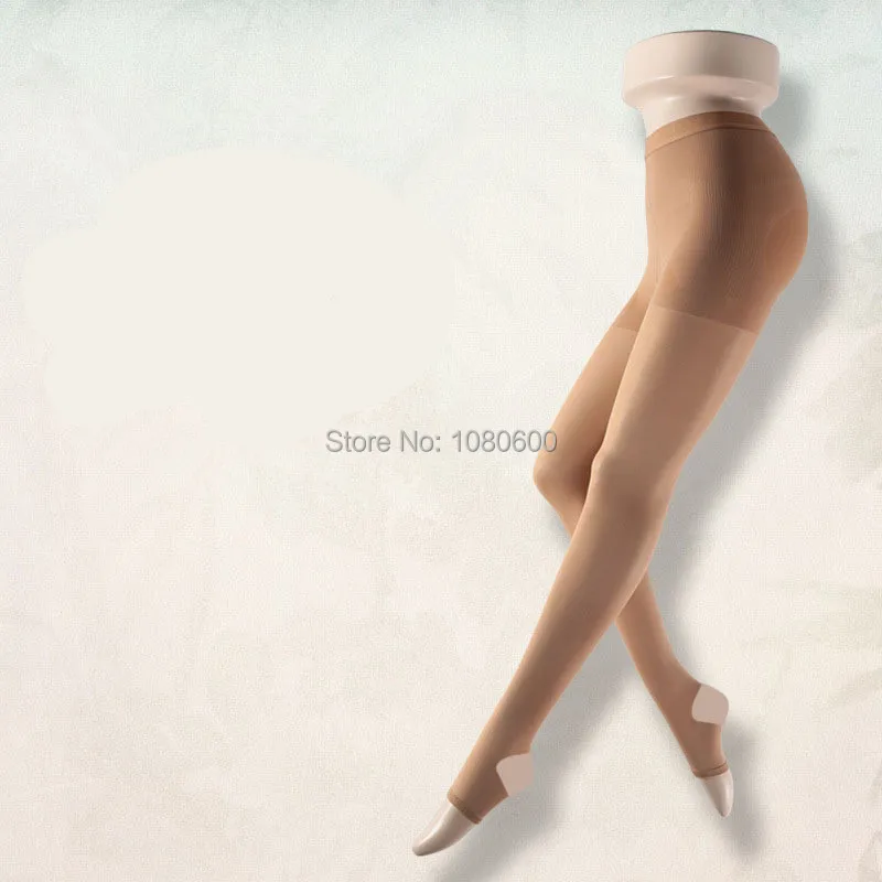 Женские компрессионные колготки LGFDT22 бежевые лечебные с открытым каблуком 680DEN 20